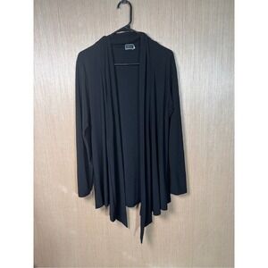 Sympli Black Open Front Long Sleeve Cardigan Size 12 Womens